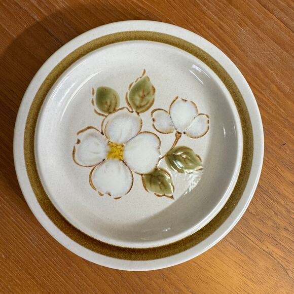 Set/4 Vtg Bread & Butter Plates New Spring by Daniele Collection Dogwood Blossom - Picture 1 of 5